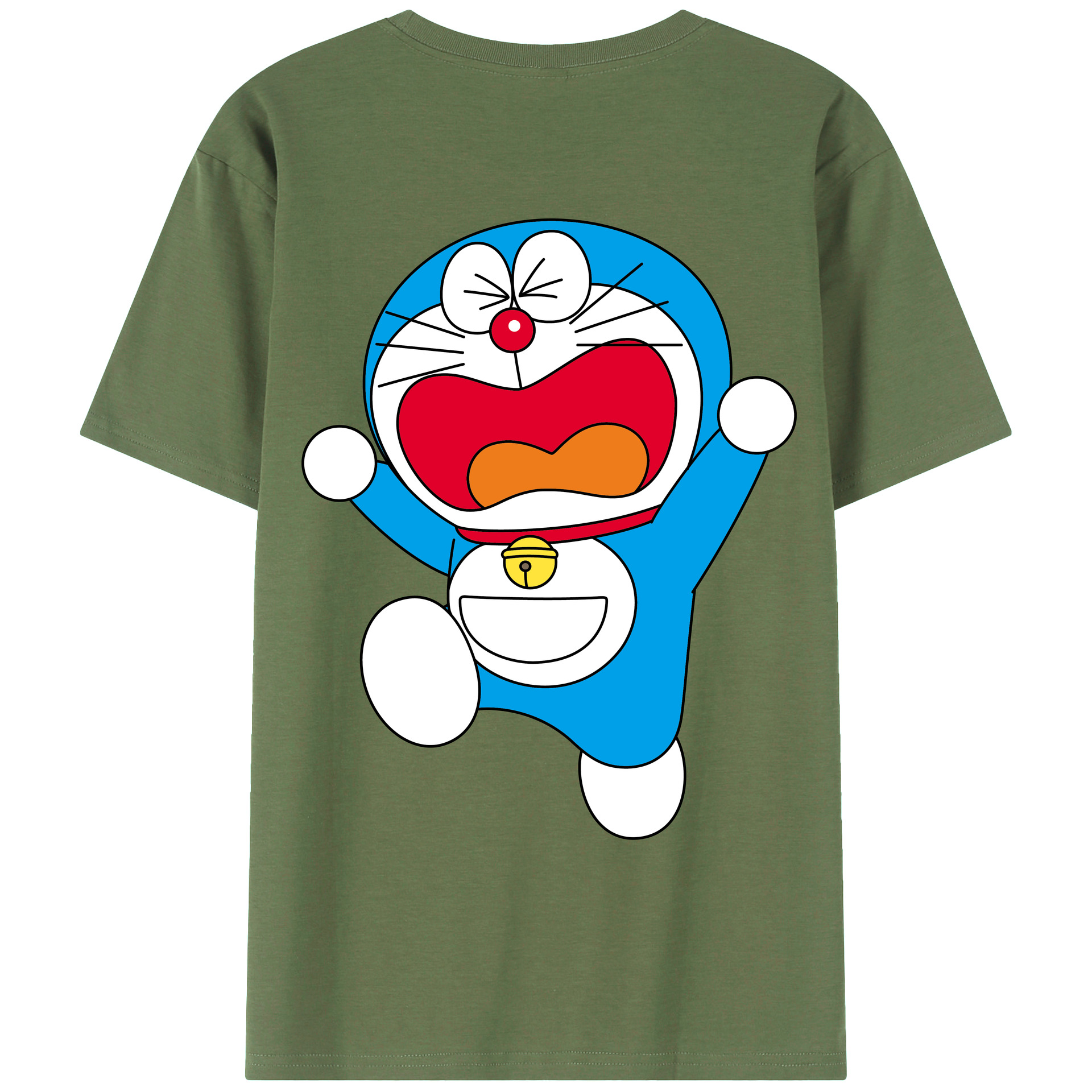 （画像用） ドラえもん Doraemon 綿100％ メンズ半袖Tシャツ（バックプリント） 通気性